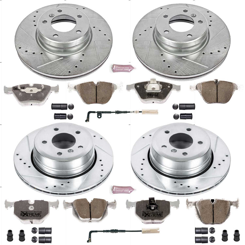 Power Stop K5440-26 Z26 Extreme Street Warrior 1-Click Brake Kit (Front And Rear) for 2006-2010 BMW 530XI Station Wagon product image