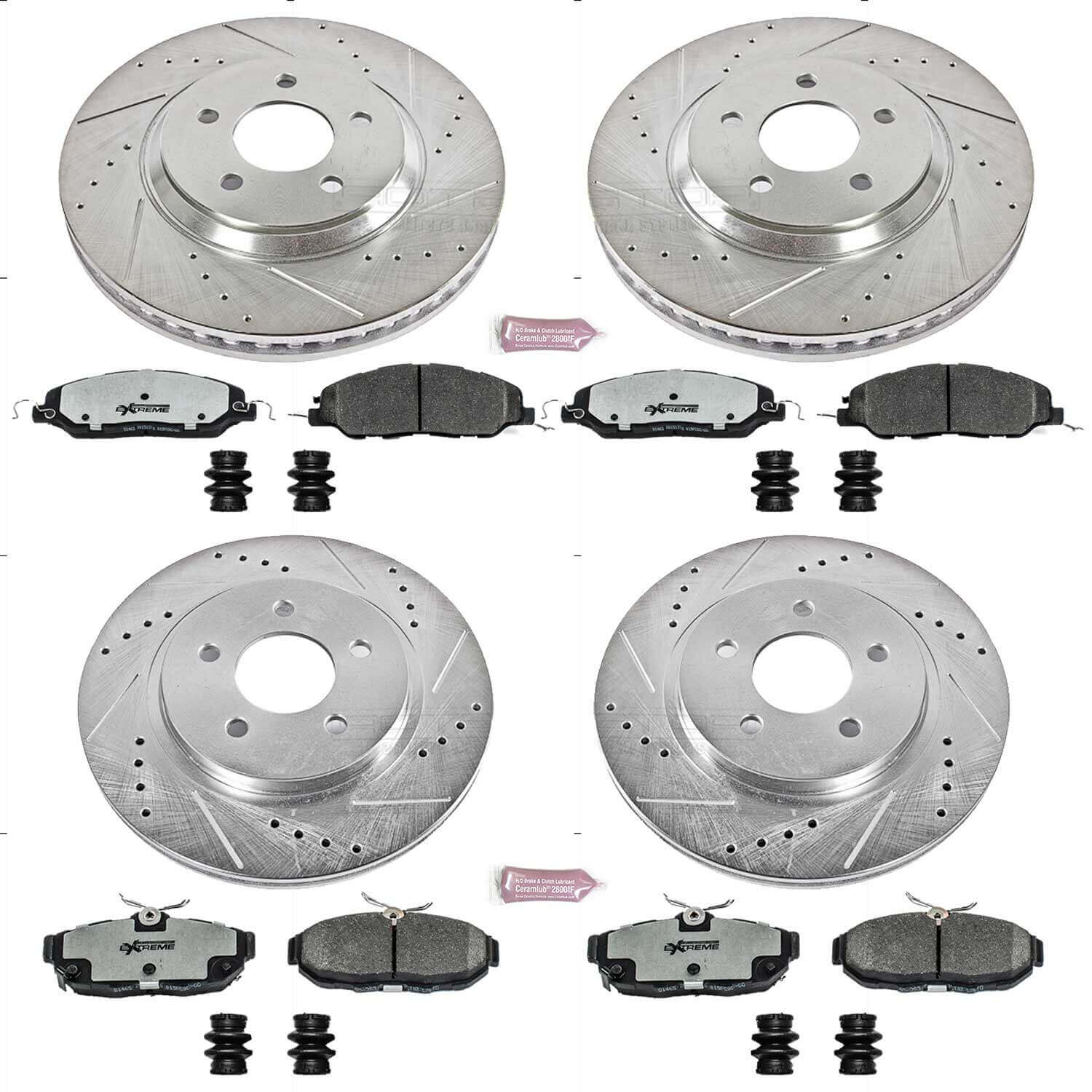 Power Stop K5450-26 Z26 Extreme Street Warrior 1-Click Brake Kit (Front And Rear) for 2011-2014 Ford Mustang product image