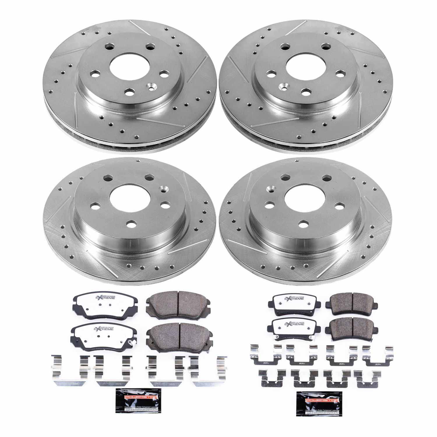 Power Stop K5523-26 Z26 Street Warrior 1-Click Front And Rear Brake Kit for 2010-2016 Buick Lacrosse product image
