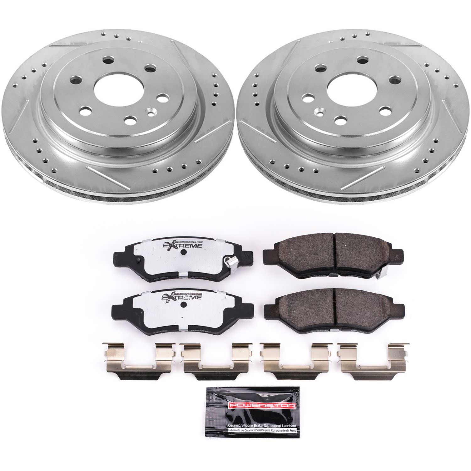 Power Stop K5543-26 Z26 Street Warrior 1-Click Rear Brake Kit for 2010-2016 Cadillac Srx product image