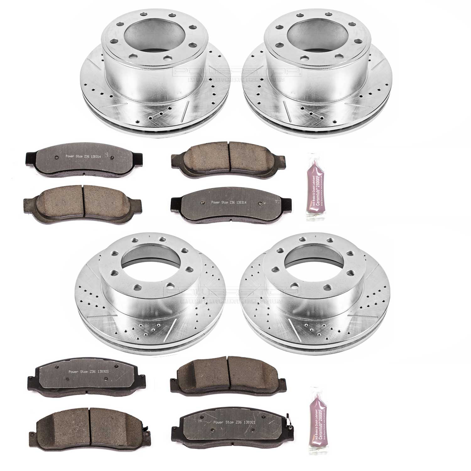 Power Stop K5575-36 Z36 Severe-Duty Truck And Tow 1-Click Brake Kit (Front And Rear) for 2010 Ford F-250 Super Duty - 4 Wheel Drive product image