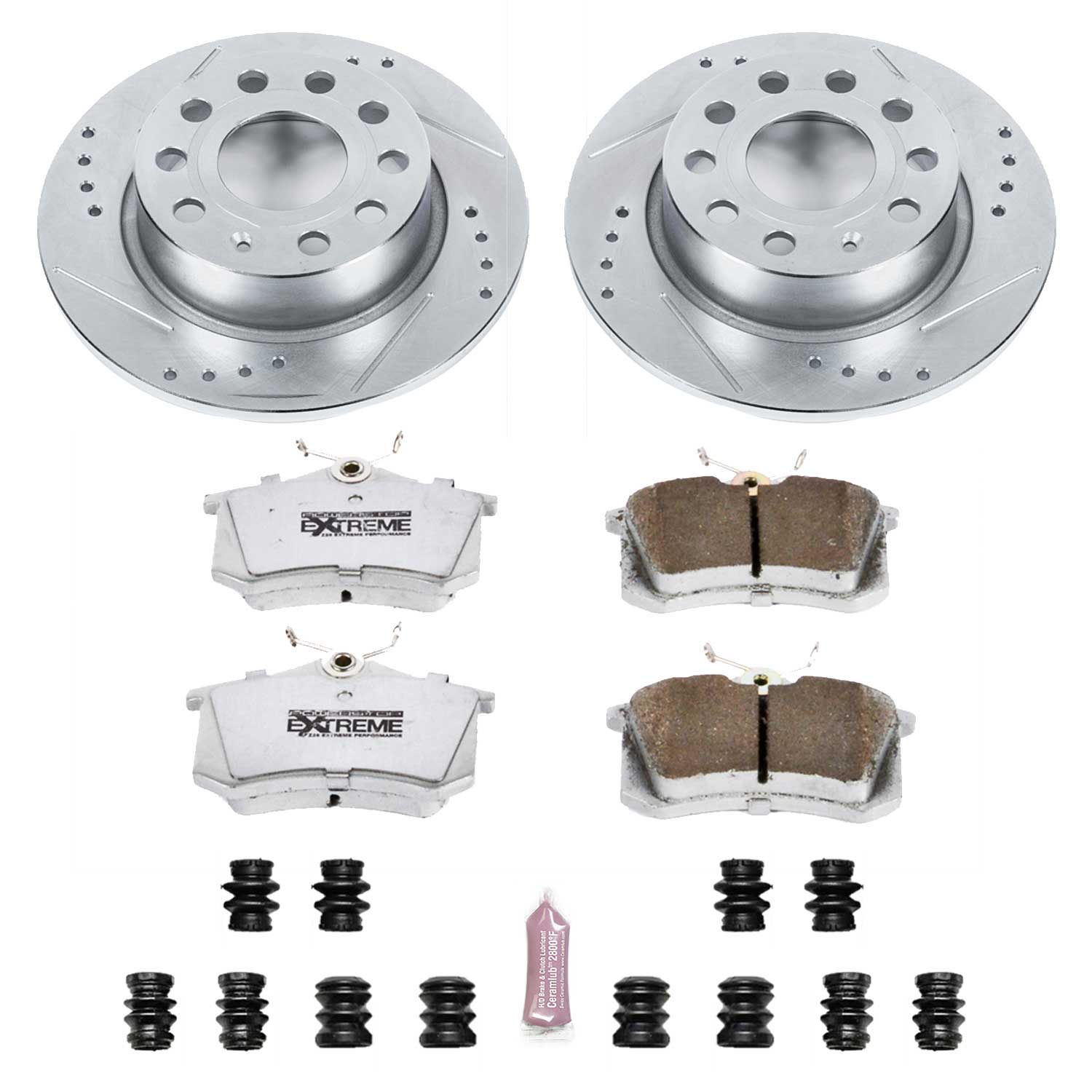 Power Stop K5671-26 Z26 Extreme Street Warrior 1-Click Brake Kit (Rear) for 2010-2019 Audi A3 product image