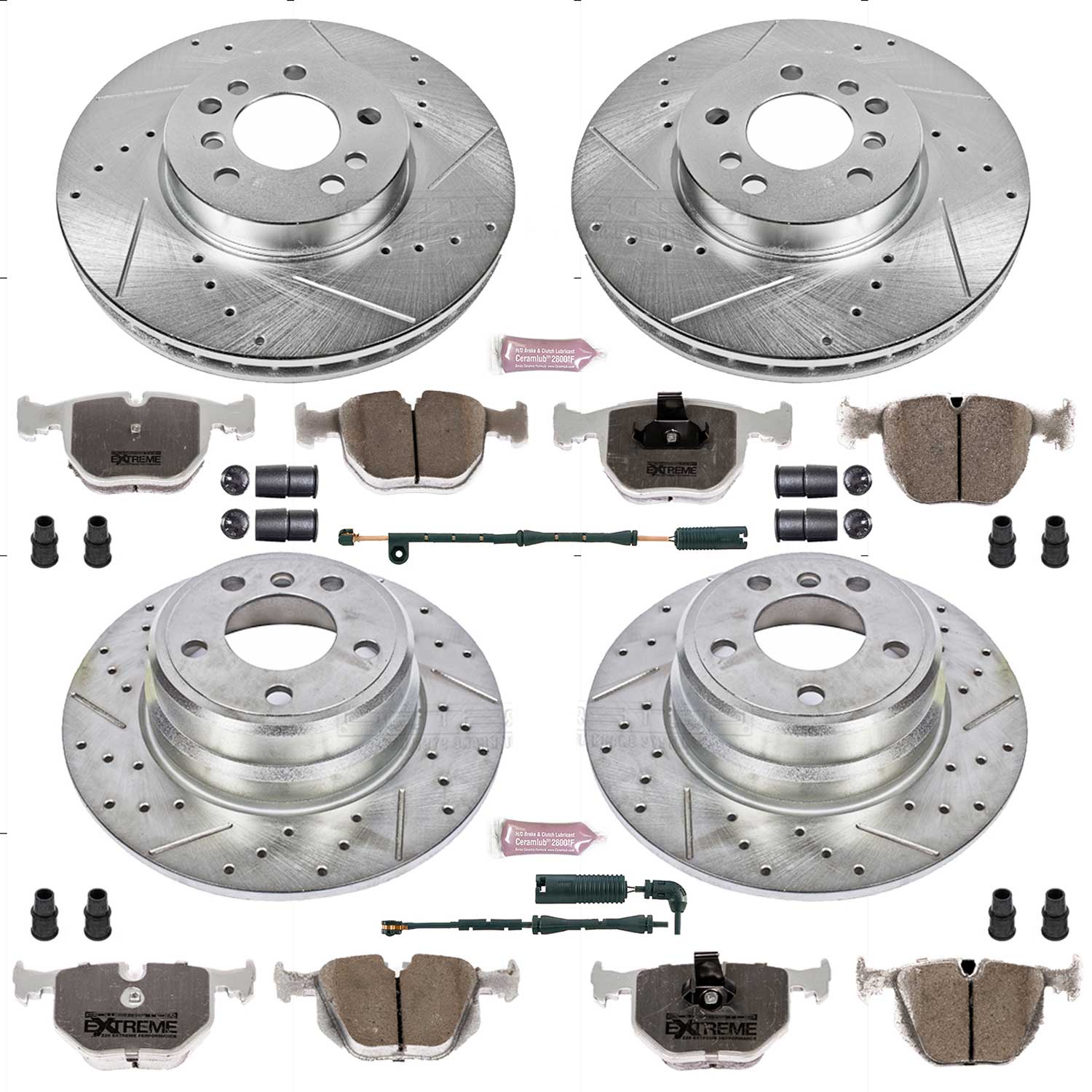 Power Stop K5718-26 Z26 Extreme Street Warrior 1-Click Brake Kit (Front And Rear) for 2000-2006 BMW X5 product image