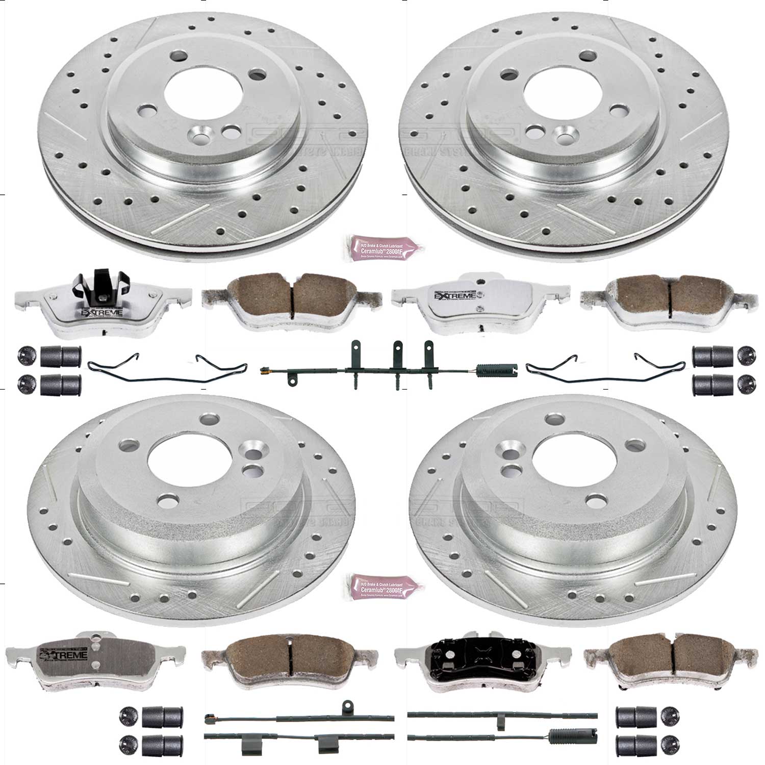 Power Stop K5725-26 Z26 Extreme Street Warrior 1-Click Brake Kit (Front And Rear) for 2002-2006 MINI Cooper product image