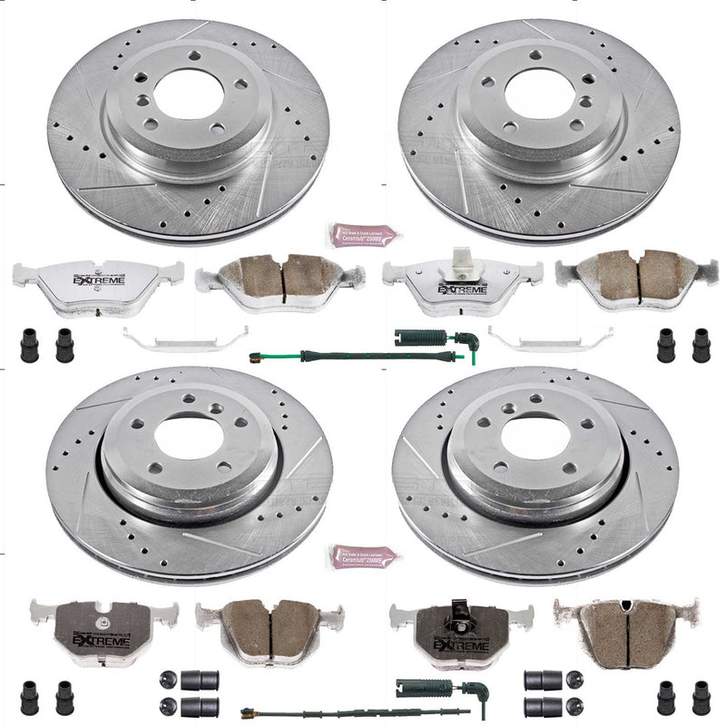 Power Stop K5728-26 Z26 Extreme Street Warrior 1-Click Brake Kit (Front And Rear) for 2001-2006 BMW 330CI product image