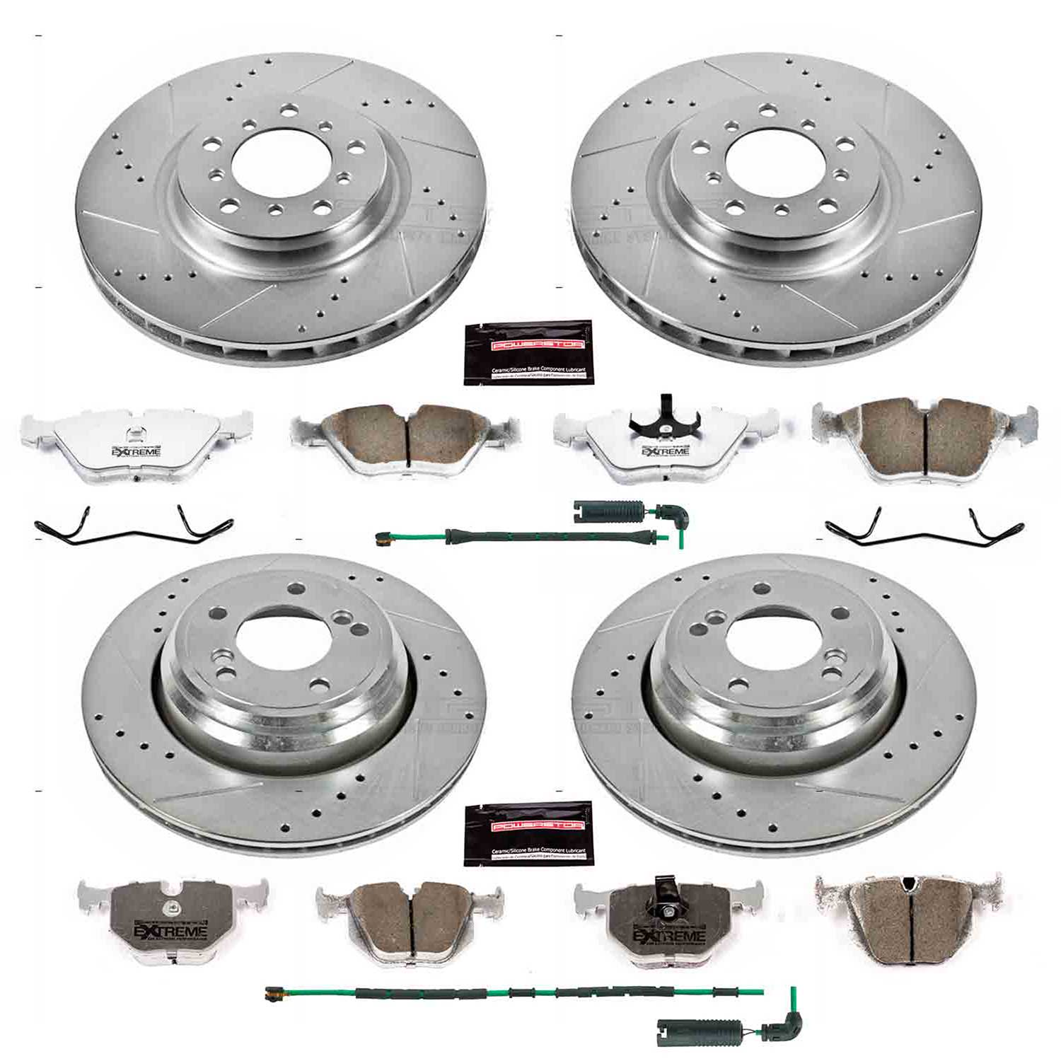 Power Stop K5730-26 Z26 Extreme Street Warrior 1-Click Brake Kit (Front And Rear) for 2001-2006 BMW M3 product image