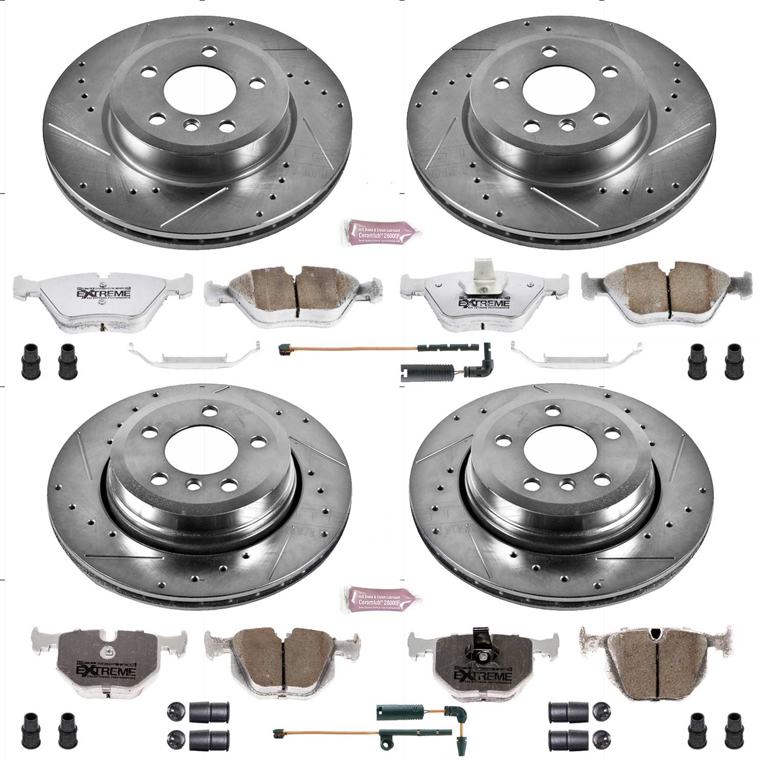 Power Stop K5737-26 Z26 Extreme Street Warrior 1-Click Brake Kit (Front And Rear) for 2004-2010 BMW X3 product image