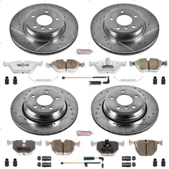 Power Stop K5737-26 Z26 Extreme Street Warrior 1-Click Brake Kit (Front And Rear) for 2004-2010 BMW X3 product image