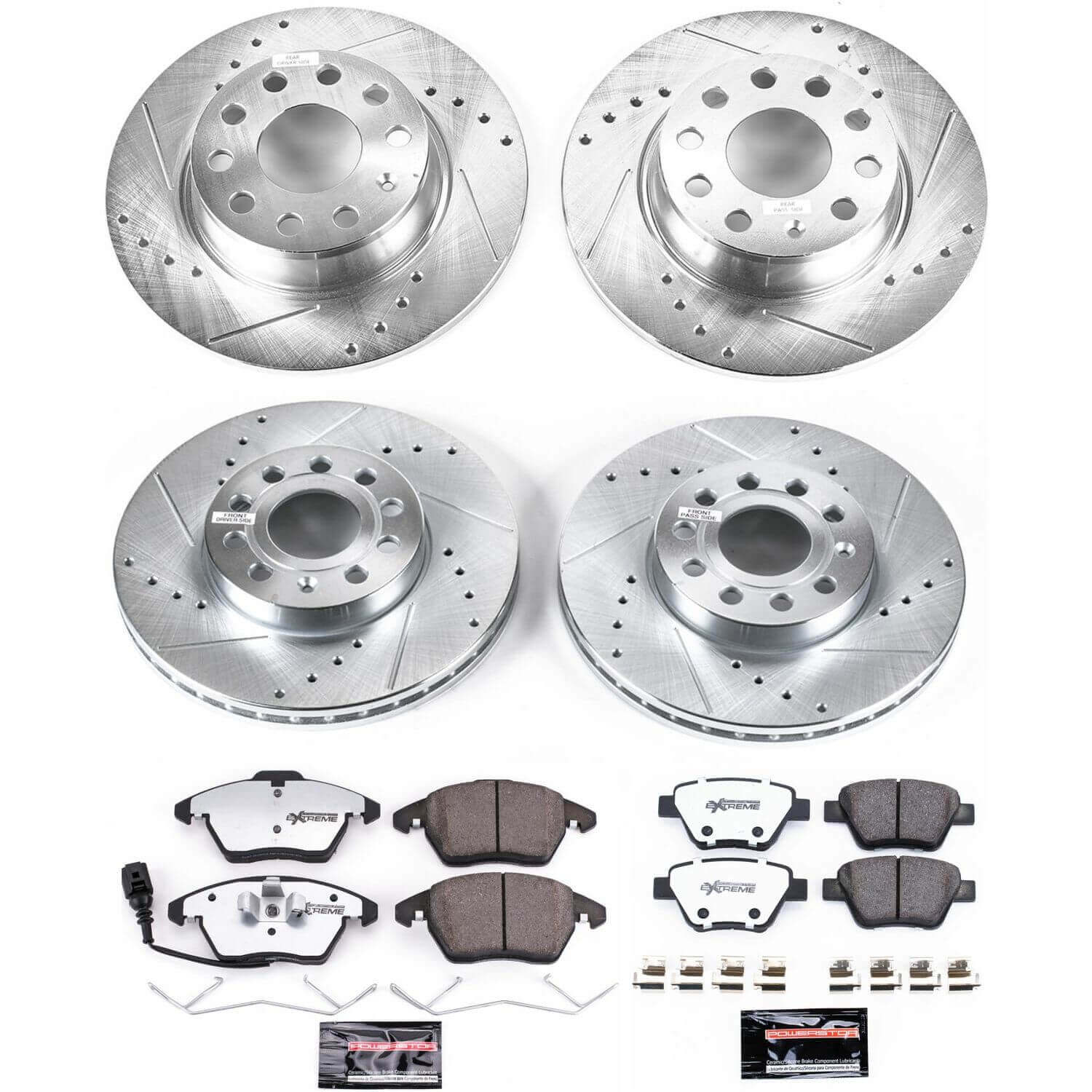 Power Stop K5747-26 - Z26 Street Warrior 1-Click Front And Rear Brake Kit vehicle fitment brake part