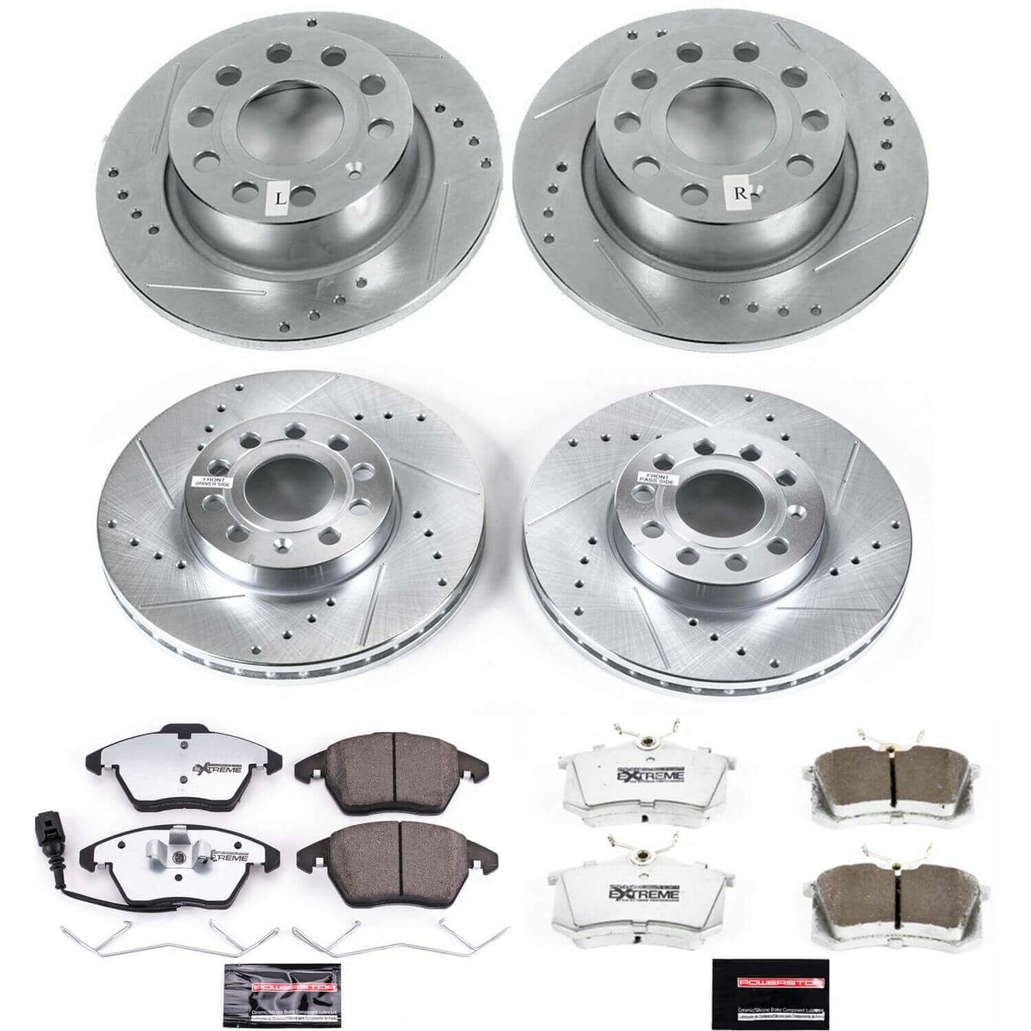 Power Stop K5749-26 Z26 Street Warrior 1-Click Front And Rear Brake Kit for 2010-2019 Audi A3 product image