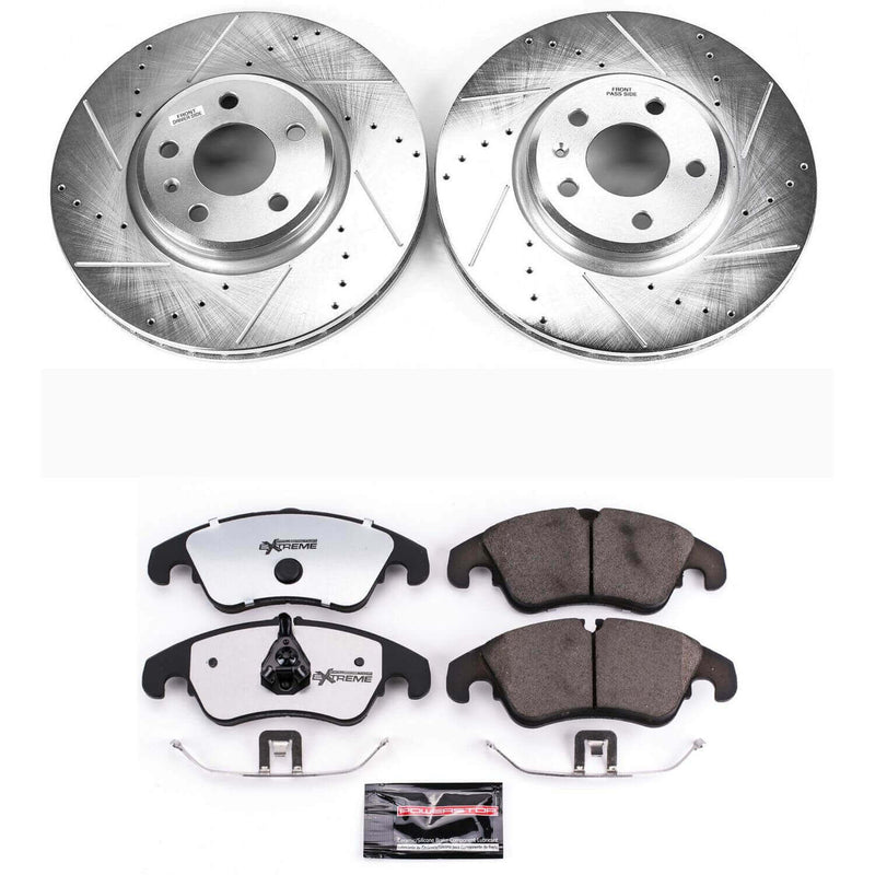 Power Stop K5752-26 Z26 Street Warrior 1-Click Front Brake Kit for 2008-2011 Audi A4 product image
