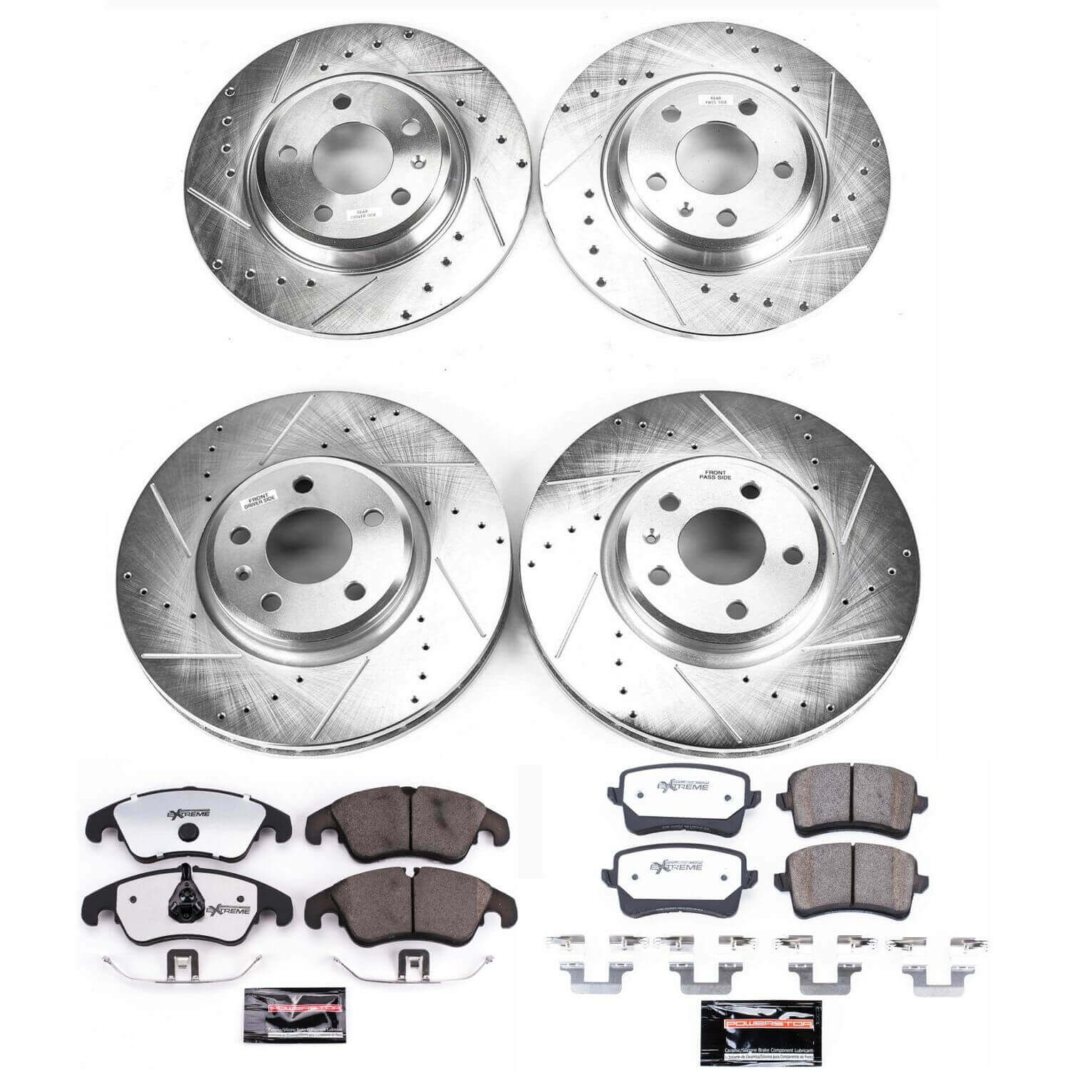 Power Stop K5754-26 Z26 Street Warrior 1-Click Front And Rear Brake Kit for 2008-2011 Audi A4 product image