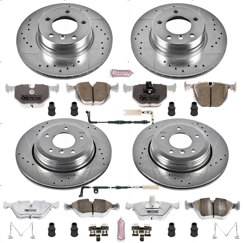 Power Stop K5764-26 Z26 Extreme Street Warrior 1-Click Brake Kit (Front And Rear) for 2004-2005 BMW 525I product image