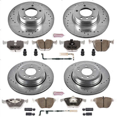 Power Stop K5765-26 Z26 Extreme Street Warrior 1-Click Brake Kit (Front And Rear) for 2006-2007 BMW 525I product image