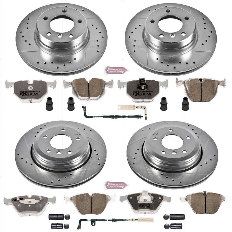 Power Stop K5765-26 Z26 Extreme Street Warrior 1-Click Brake Kit (Front And Rear) for 2006-2007 BMW 525I product image