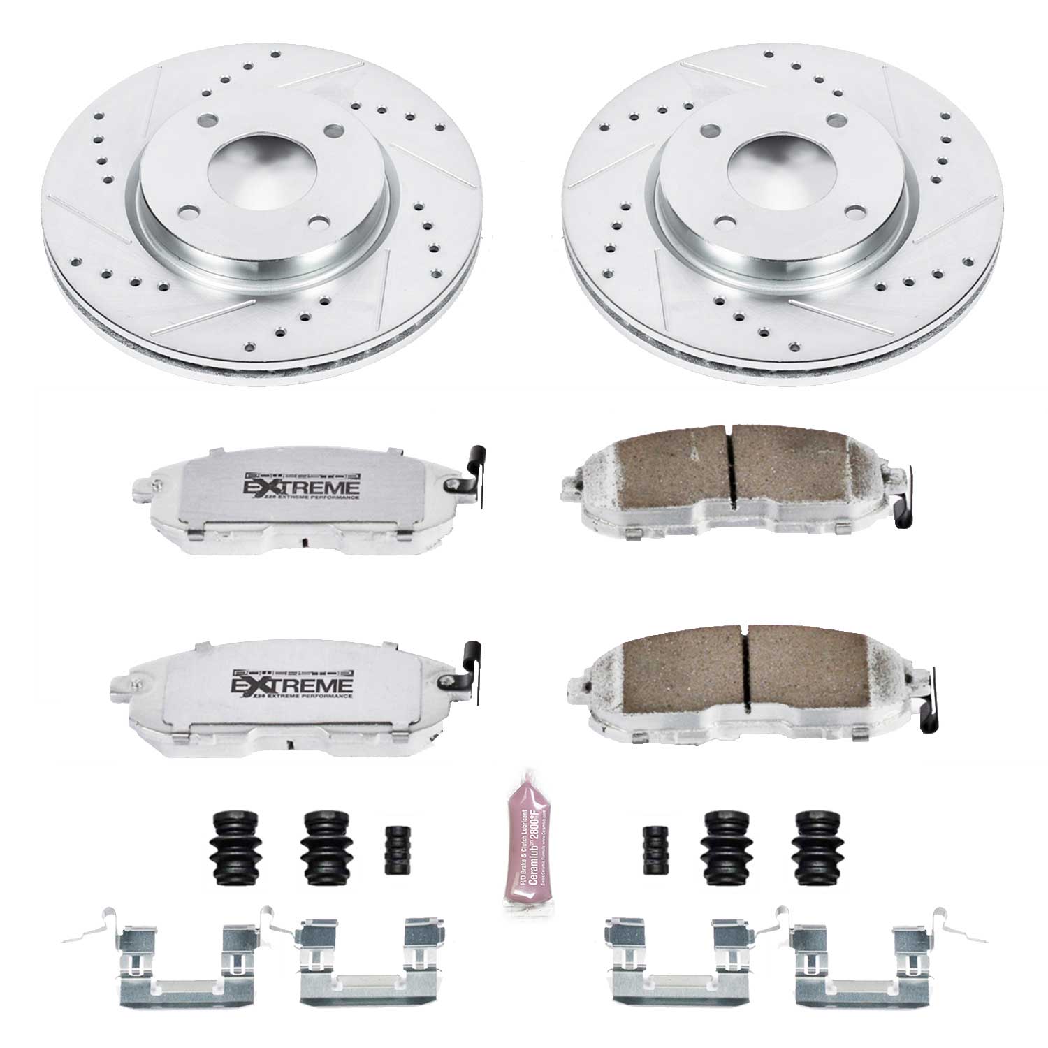 Power Stop K5817-26 Z26 Extreme Street Warrior 1-Click Brake Kit (Front) for 2007-2014 Nissan Cube product image