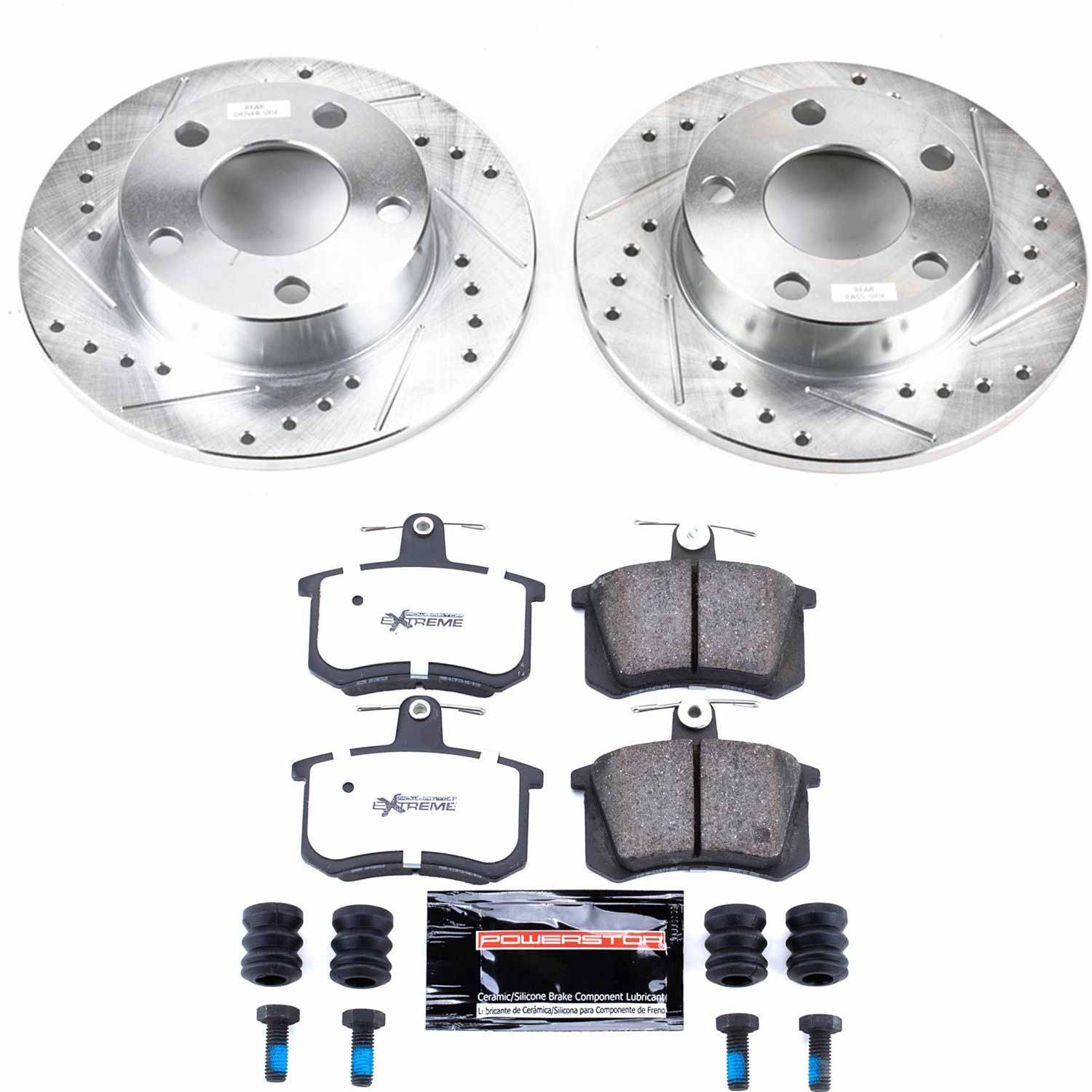 Power Stop K584-26 Z26 Street Warrior 1-Click Rear Brake Kit for 1996-2001 Audi A4 product image