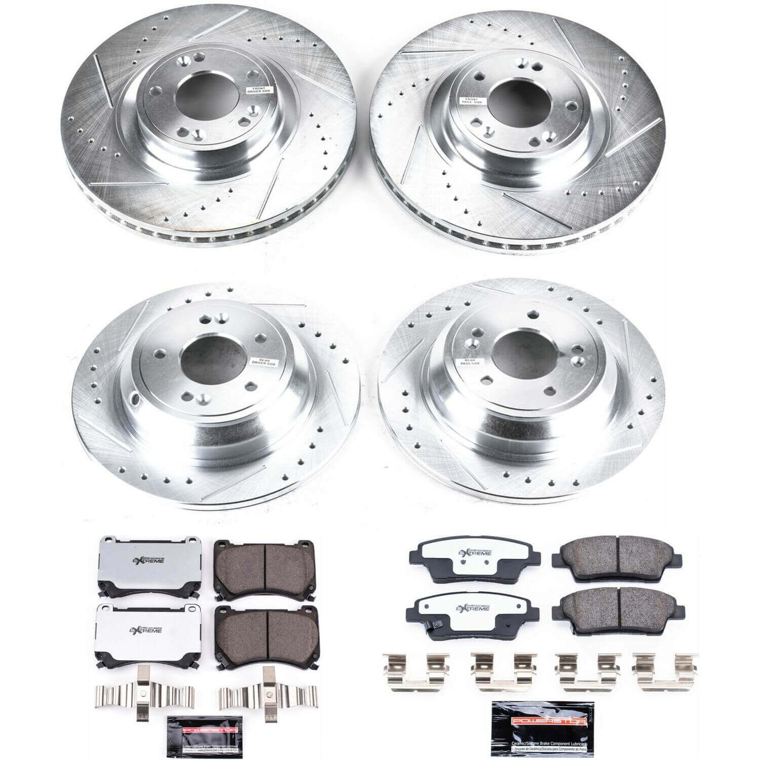 Power Stop K5845-26 Z26 Street Warrior 1-Click Front And Rear Brake Kit for 2010-2014 Hyundai Genesis product image