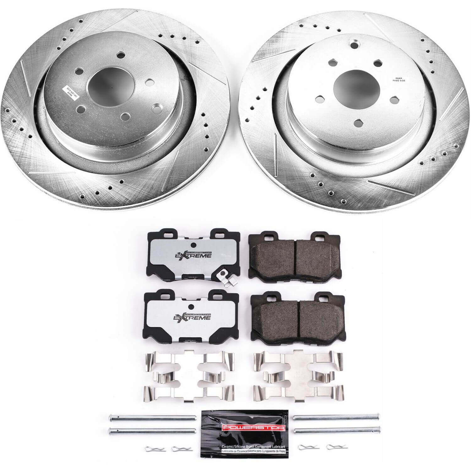 Power Stop K5861-26 Z26 Street Warrior 1-Click Rear Brake Kit for 2009-2024 INFINITI FX50 product image