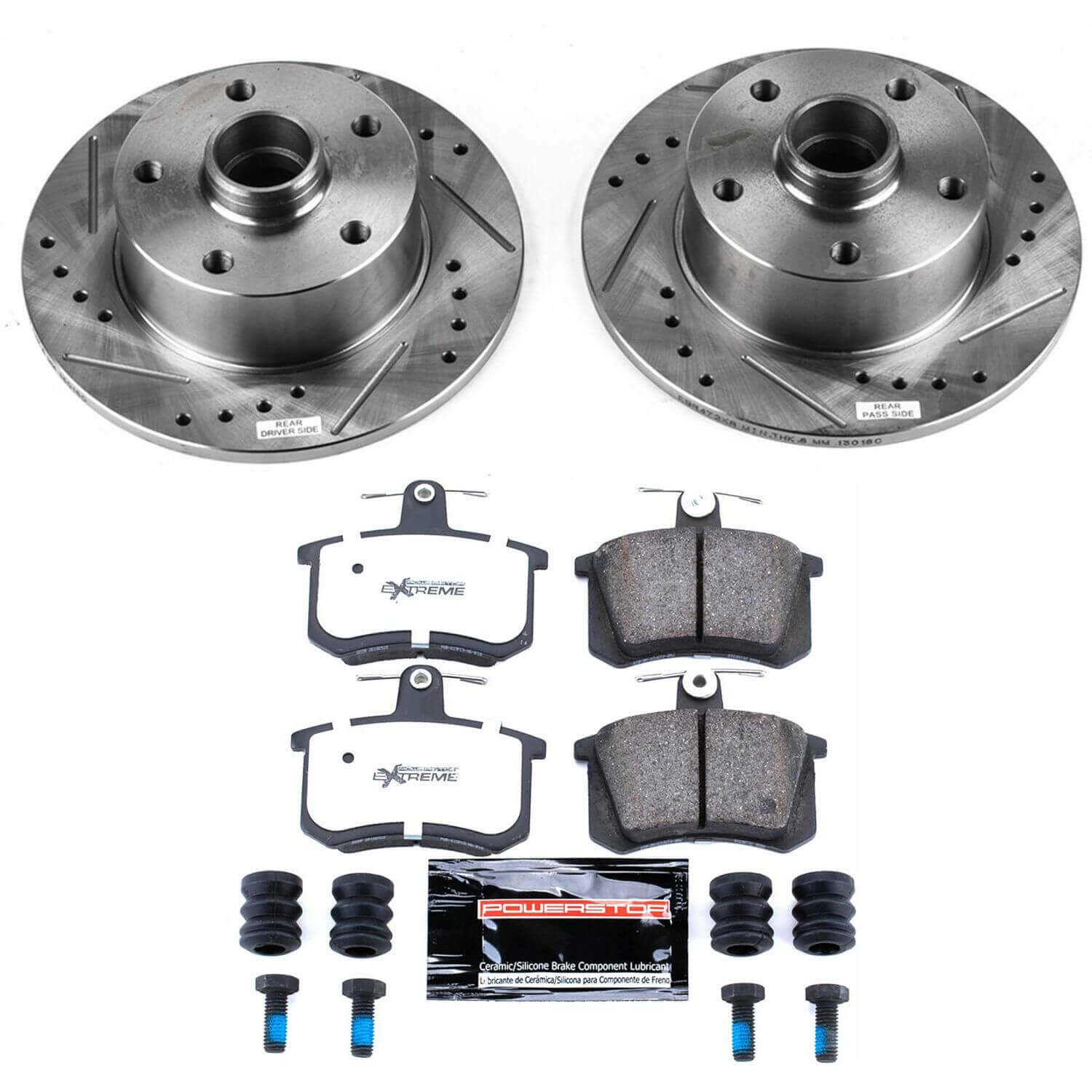 Power Stop K588-26 Z26 Street Warrior 1-Click Rear Brake Kit for 1996-1997 Audi A4 product image