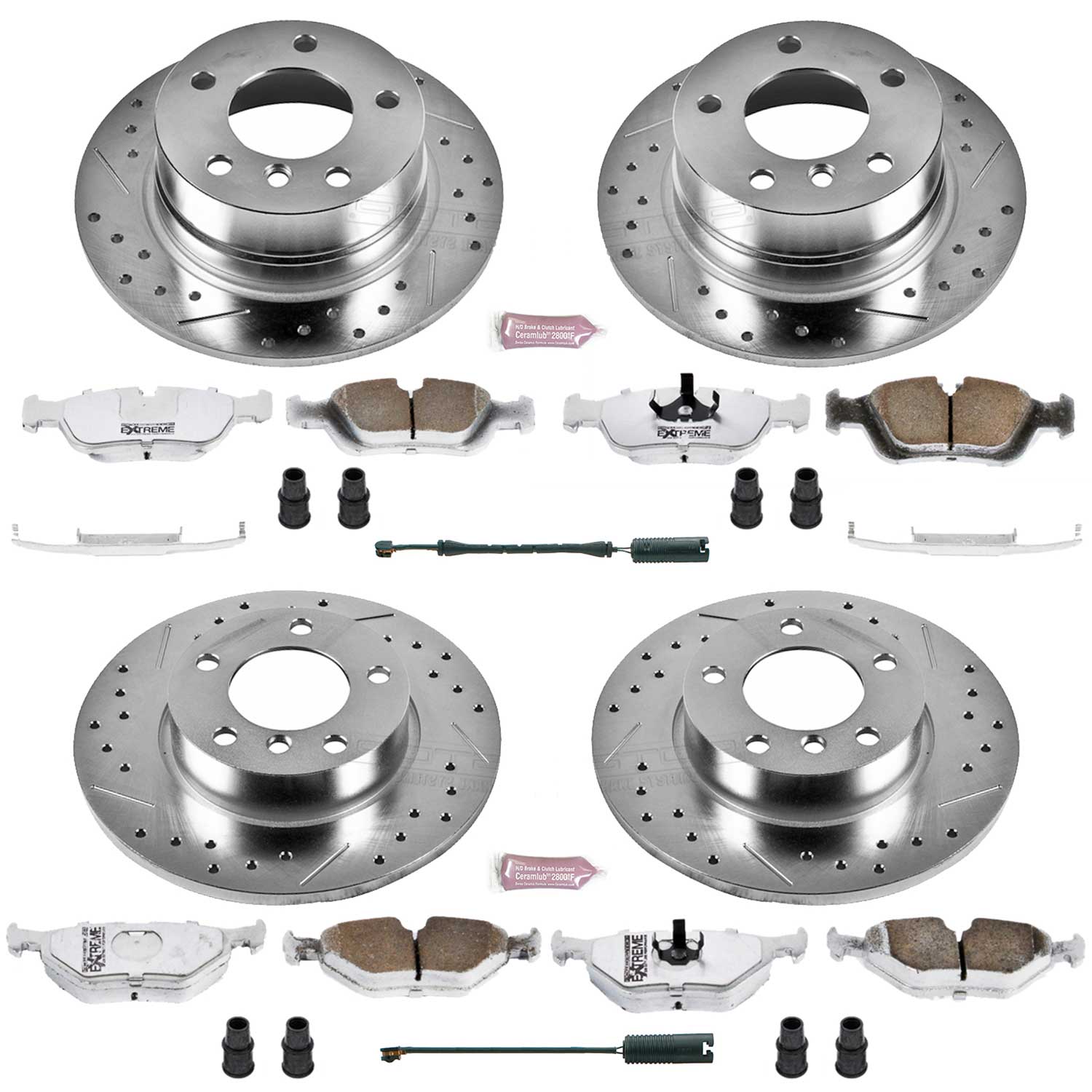 Power Stop K591-26 Z26 Extreme Street Warrior 1-Click Brake Kit (Front And Rear) for 1995-1999 BMW 318TI product image