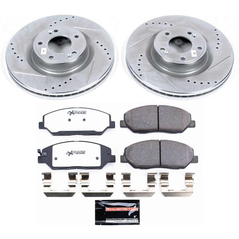 Power Stop K5921-26 Z26 Street Warrior 1-Click Front Pad And Rotor Kit for 2009-2011 Hyundai Genesis product image
