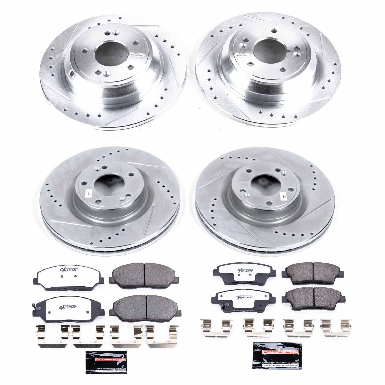 Power Stop K5923-26 Z26 Street Warrior 1-Click Front And Rear Pad And Rotor Kit for 2010-2011 Hyundai Genesis product image