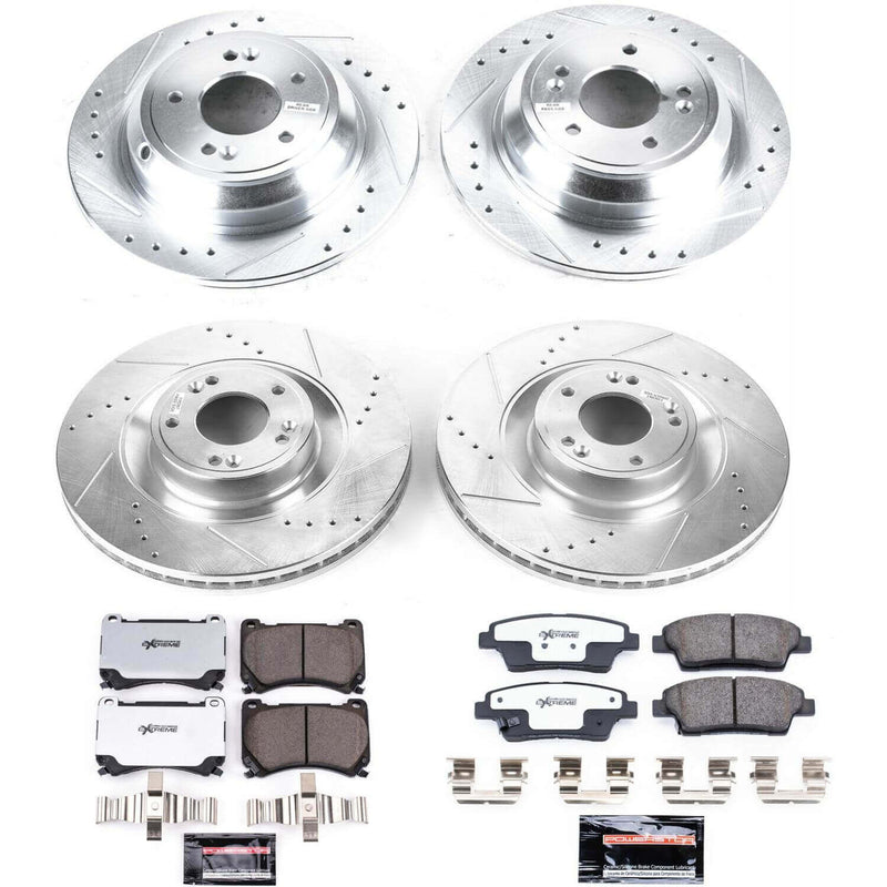 Power Stop K5929-26 Z26 Street Warrior 1-Click Front And Rear Brake Kit for 2012-2014 Hyundai Genesis product image