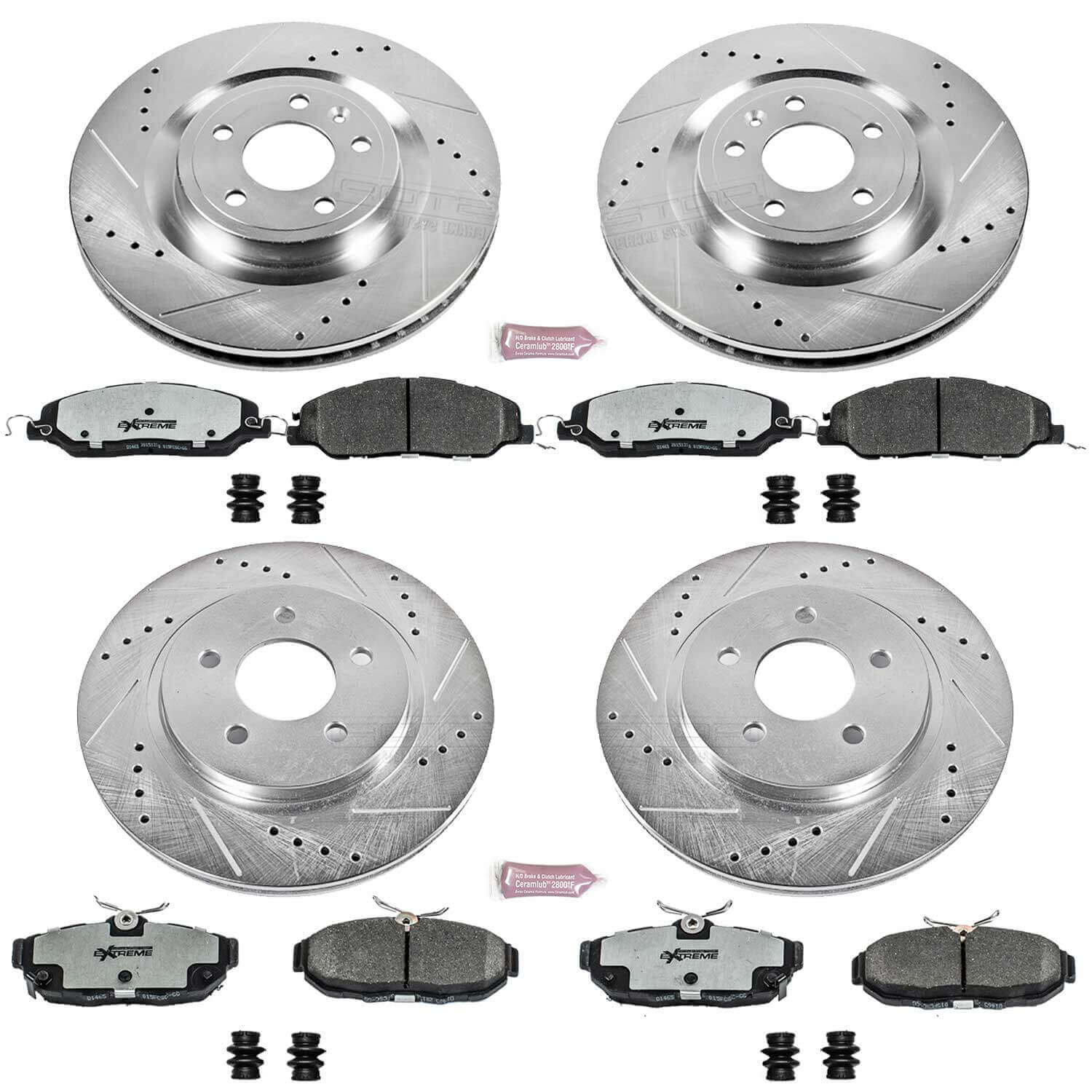 Power Stop K5943-26 Z26 Extreme Street Warrior 1-Click Brake Kit (Front And Rear) for 2011-2014 Ford Mustang product image
