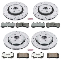 Power Stop K5958-26 Z26 Extreme Street Warrior 1-Click Brake Kit (Front And Rear) for 2012-2017 Jeep Grand Cherokee SRT8 product image