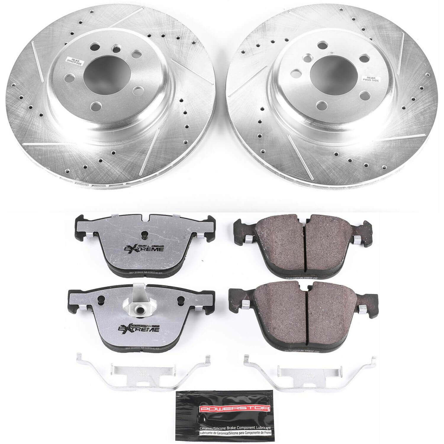 Power Stop K6035-26 Z26 Street Warrior 1-Click Rear Brake Kit for 2010-2017 BMW 535I product image