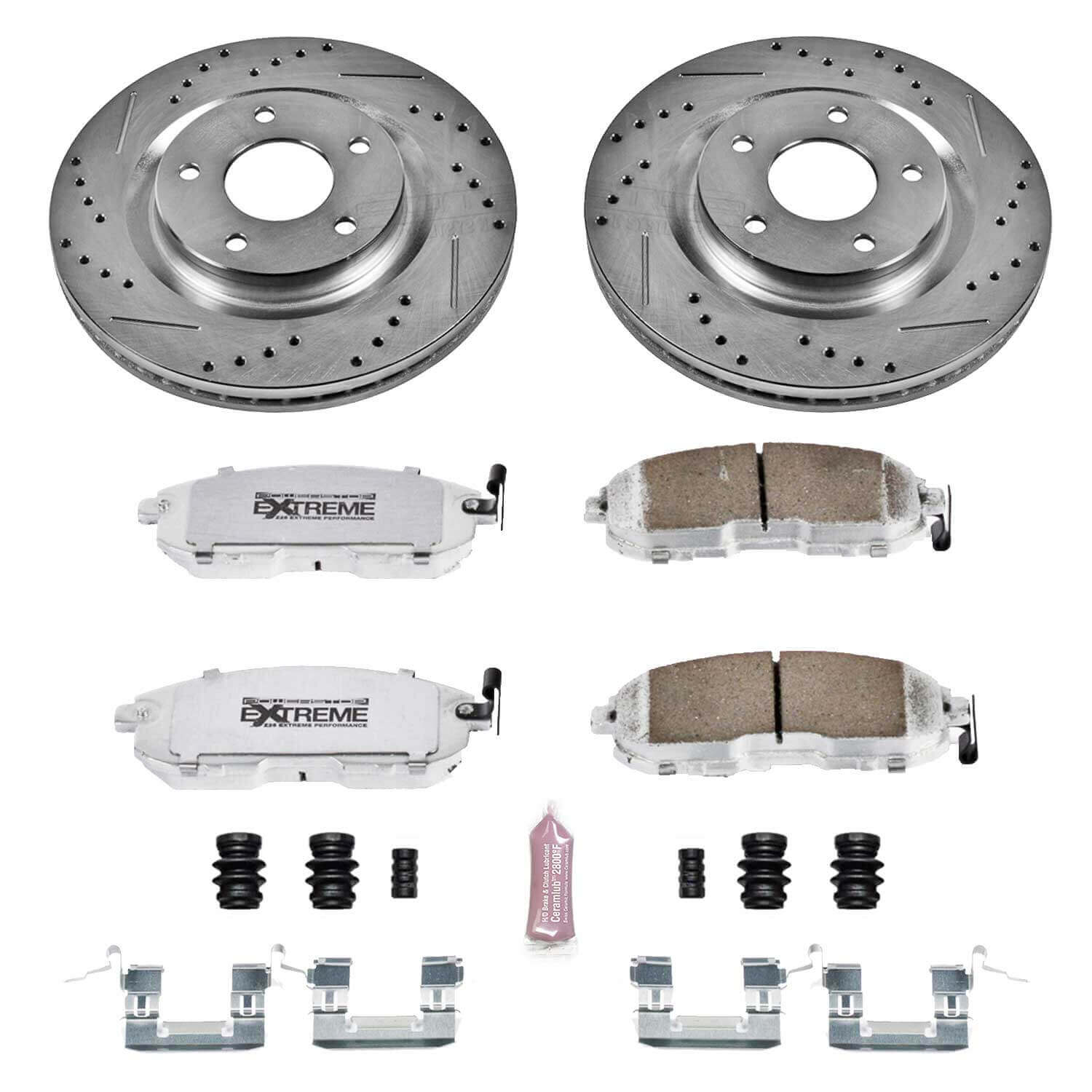 Power Stop K6094-26 Z26 Extreme Street Warrior 1-Click Brake Kit (Front) for 2017-2018 Nissan Sentra Nismo product image