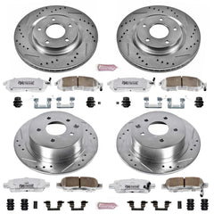 Power Stop K6095-26 Z26 Extreme Street Warrior 1-Click Brake Kit (Front And Rear) for 2017-2018 Nissan Sentra Nismo product image