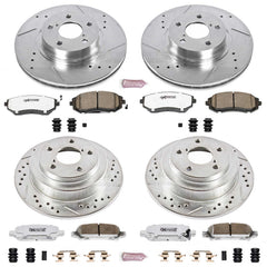 Power Stop K6109-26 Z26 Extreme Street Warrior 1-Click Brake Kit (Front And Rear) for 2002-2003 Subaru Impreza product image