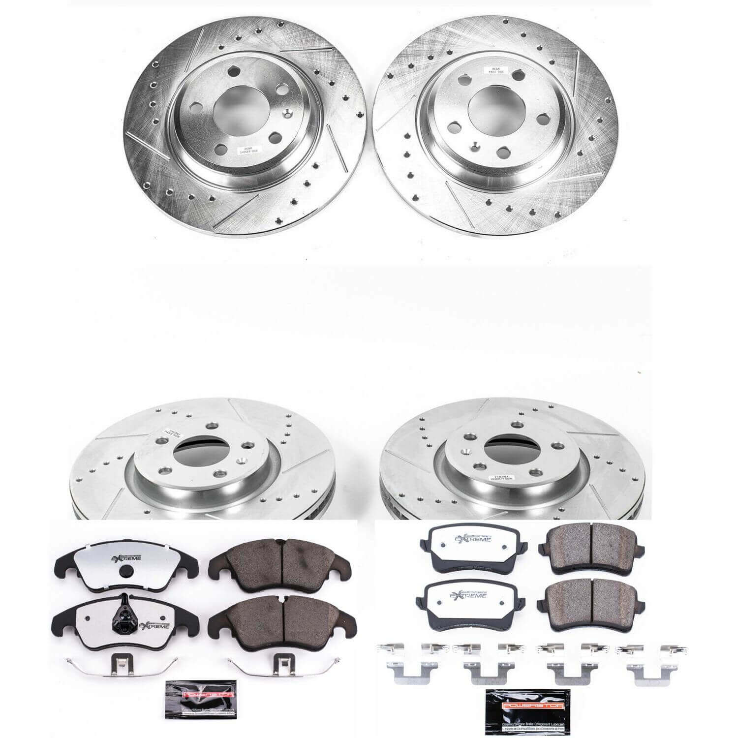 Power Stop K6134-26 Z26 Street Warrior 1-Click Front And Rear Brake Kit for 2011-2017 Audi A4 product image