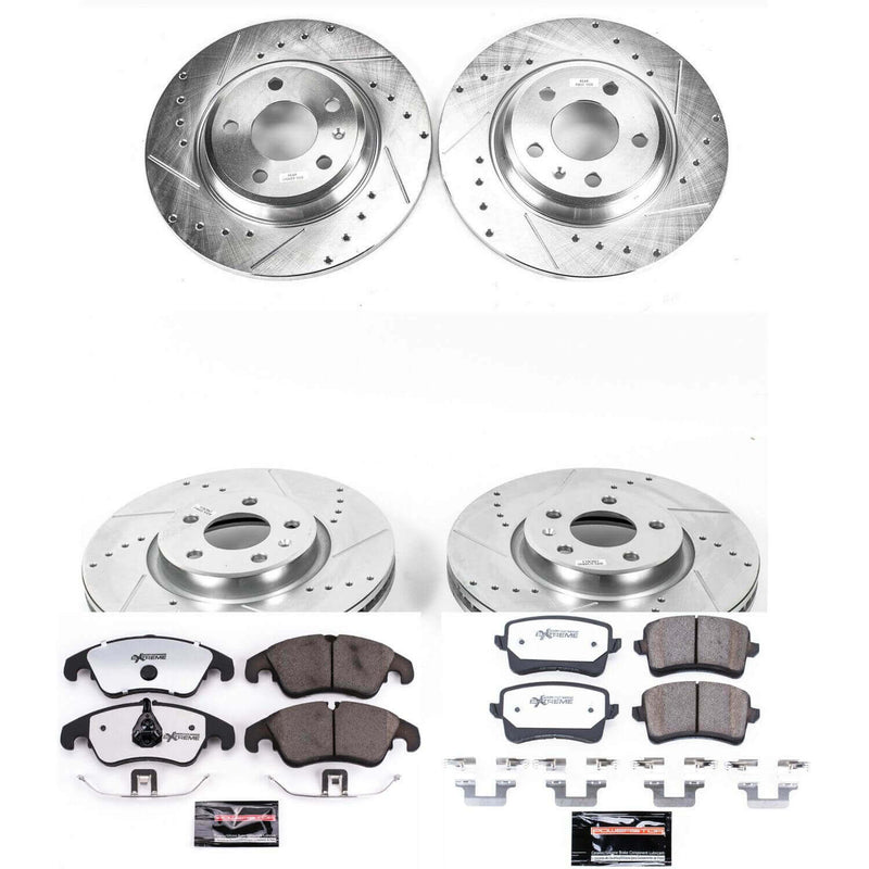 Power Stop K6134-26 Z26 Street Warrior 1-Click Front And Rear Brake Kit for 2011-2017 Audi A4 product image