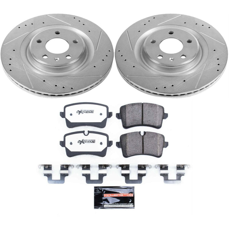 Power Stop K6139-26 Z26 Street Warrior 1-Click Rear Brake Kit for 2012-2018 Audi A6 product image