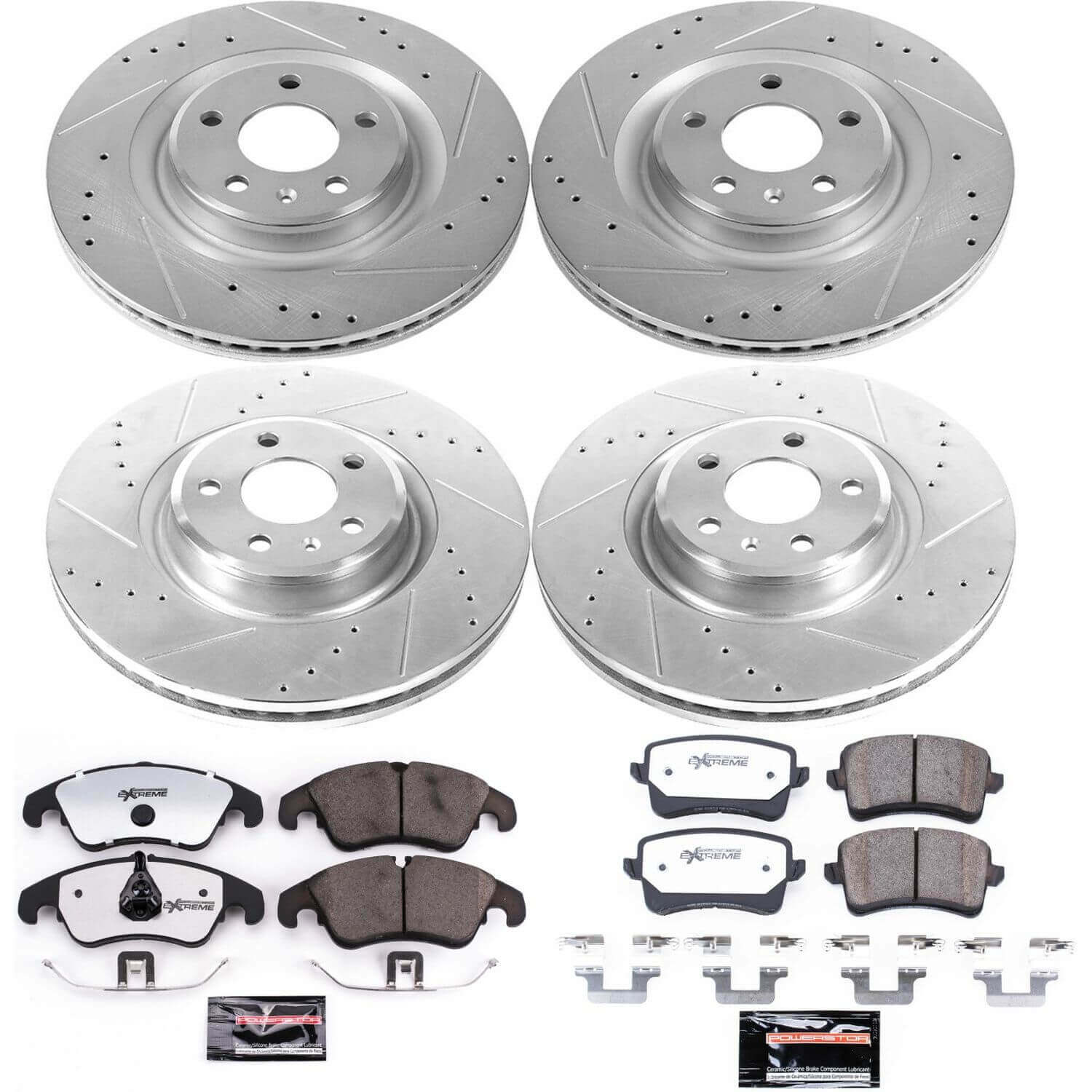 Power Stop K6143-26 Z26 Street Warrior 1-Click Front And Rear Brake Kit for 2012-2017 Audi Q5 product image