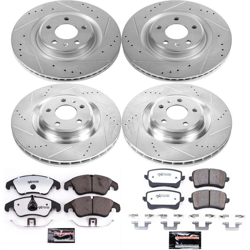 Power Stop K6155-26 Z26 Street Warrior 1-Click Front And Rear Brake Kit for 2011 Audi S4 product image