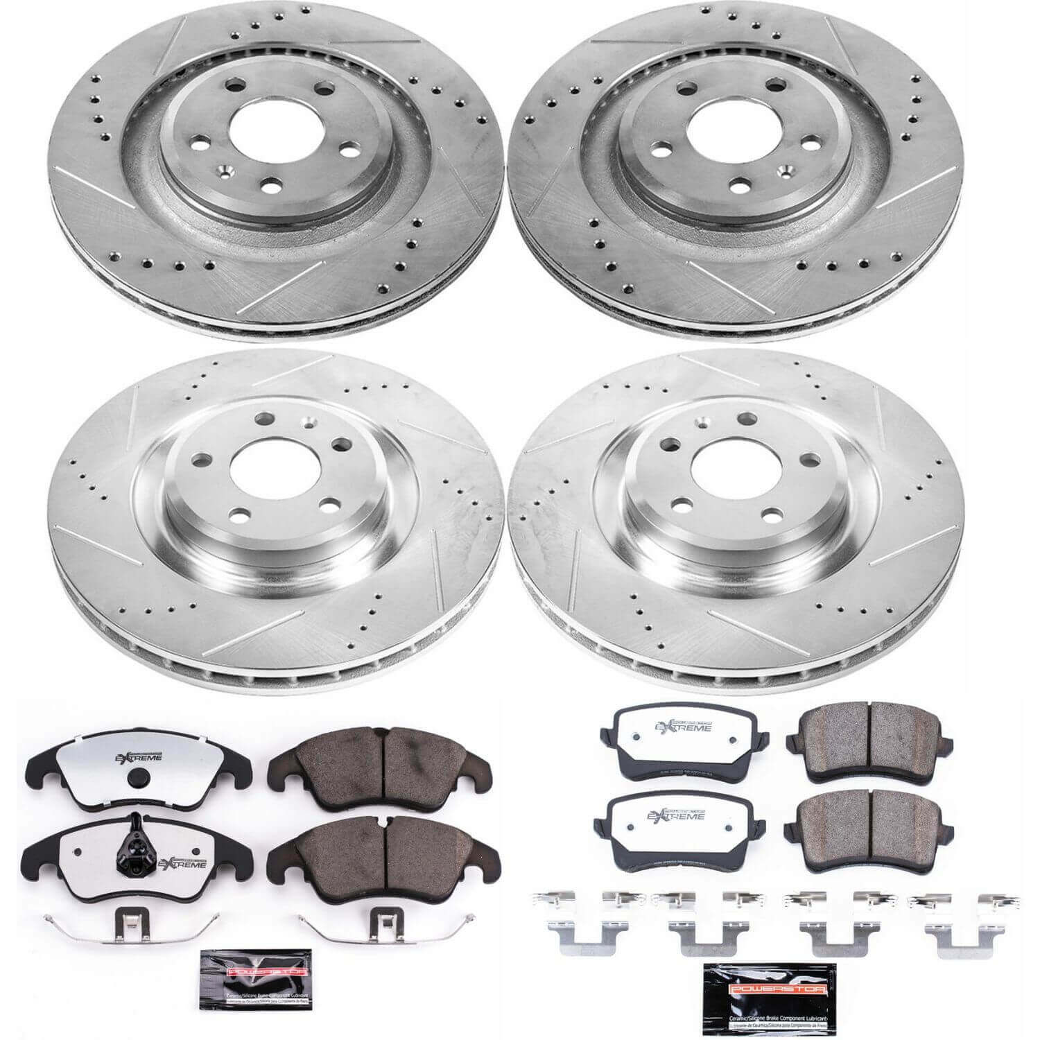 Power Stop K6157-26 Z26 Street Warrior 1-Click Front And Rear Brake Kit for 2010-2011 Audi S4 product image