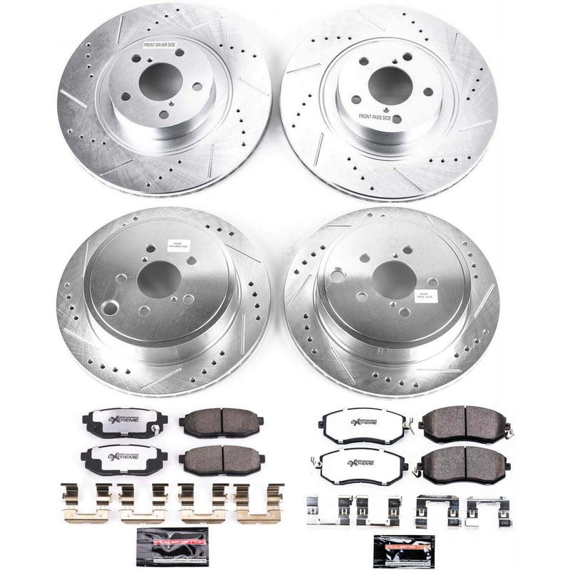 Power Stop K6164-26 Z26 Street Warrior 1-Click Front And Rear Brake Kit for 2013-2024 Scion Fr-S product image