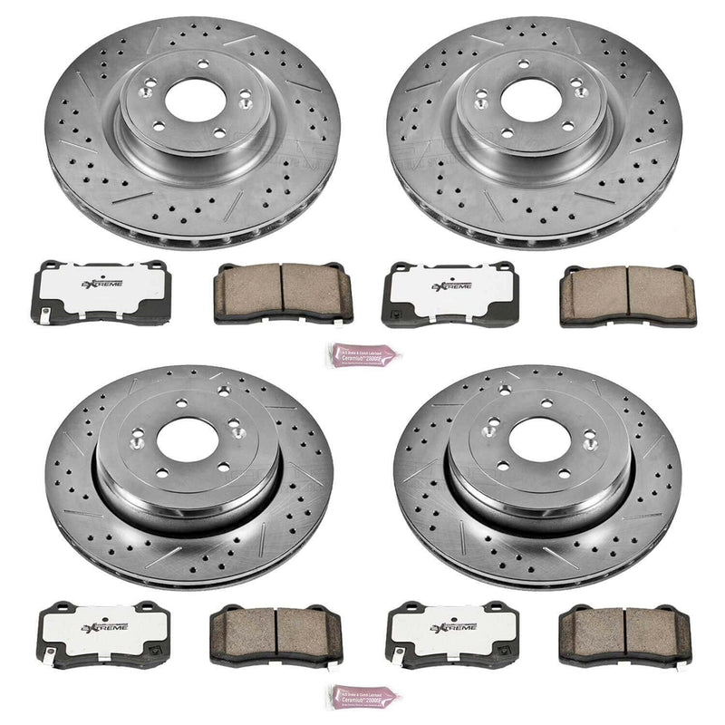 Power Stop K6167-26 - Z26 Extreme Street Warrior 1-Click Brake Kit (Front And Rear) vehicle fitment brake part