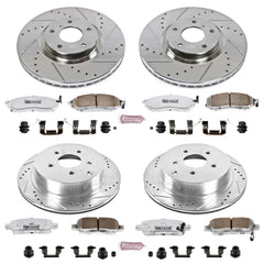 Power Stop K6237-26 Z26 Extreme Street Warrior 1-Click Brake Kit (Front And Rear) for 2011-2013 INFINITI M35H product image