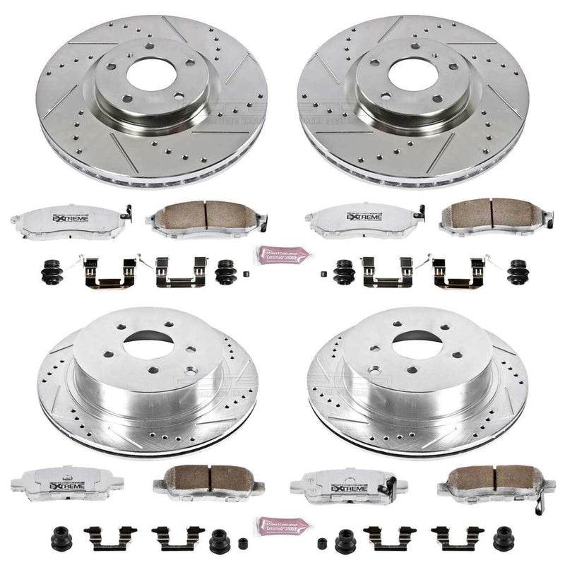 Power Stop K6237-26 Z26 Extreme Street Warrior 1-Click Brake Kit (Front And Rear) for 2011-2013 INFINITI M35H product image