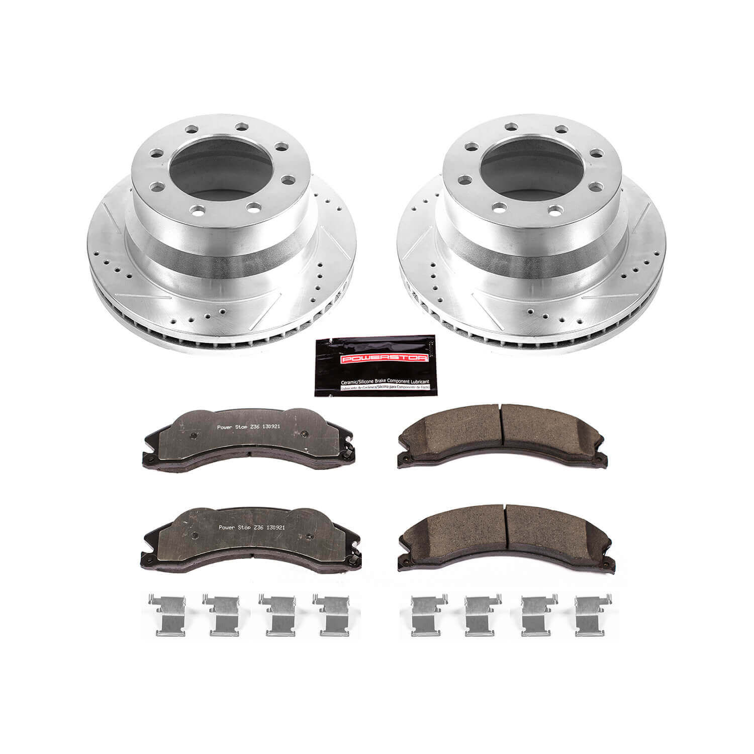 Power Stop K6257-36 Z36 Severe-Duty Truck And Tow 1-Click Drilled And Slotted Rear Brake Kit for 2009-2020 Chevrolet Express 3500 product image