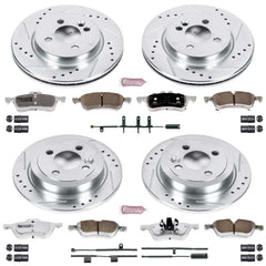 Power Stop K6296-26 Z26 Extreme Street Warrior 1-Click Brake Kit (Front And Rear) for 2007-2008 MINI Cooper Convertible product image