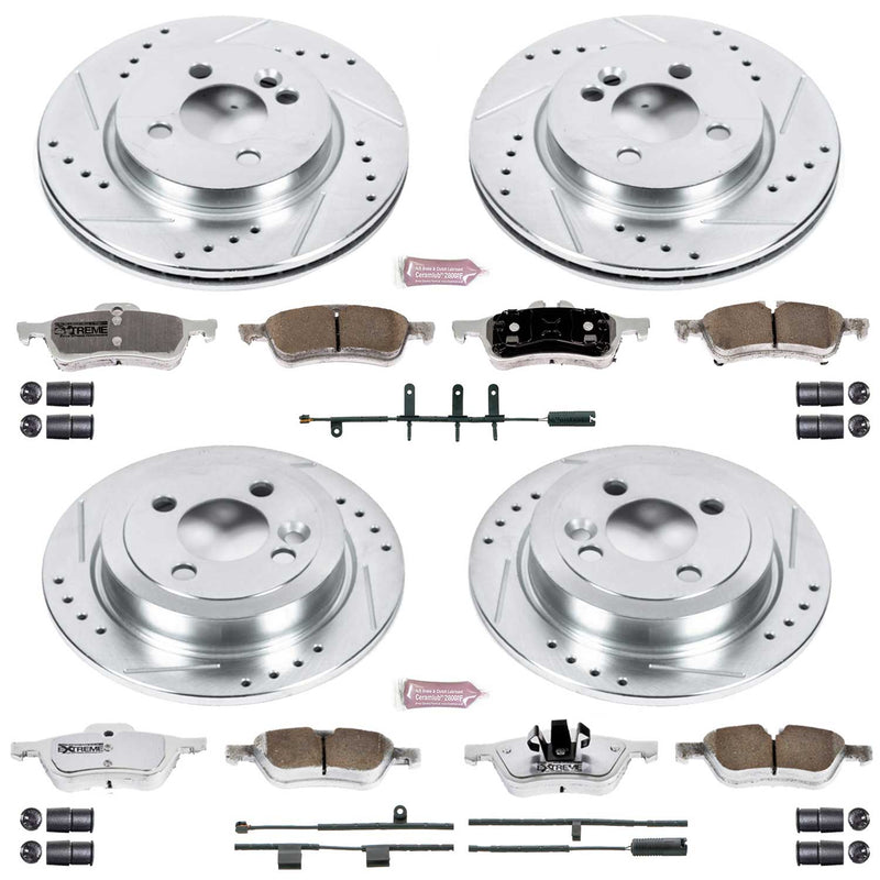Power Stop K6296-26 Z26 Extreme Street Warrior 1-Click Brake Kit (Front And Rear) for 2007-2008 MINI Cooper Convertible product image