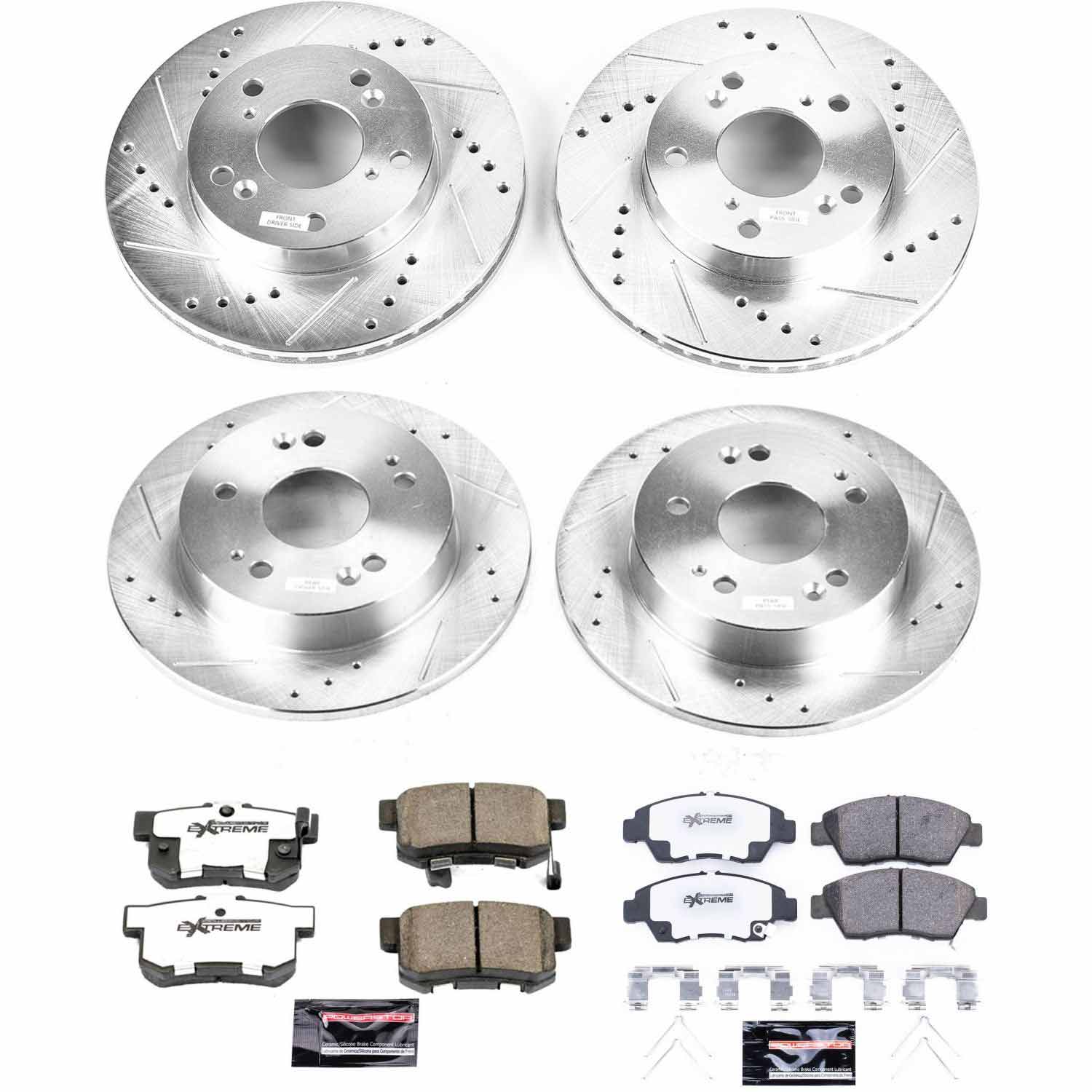 Power Stop K6318-26 Z26 Extreme Street Warrior 1-Click Brake Kit (Front And Rear) for 2013-2015 Acura Ilx product image