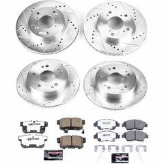 Power Stop K6318-26 Z26 Extreme Street Warrior 1-Click Brake Kit (Front And Rear) for 2013-2015 Acura Ilx product image