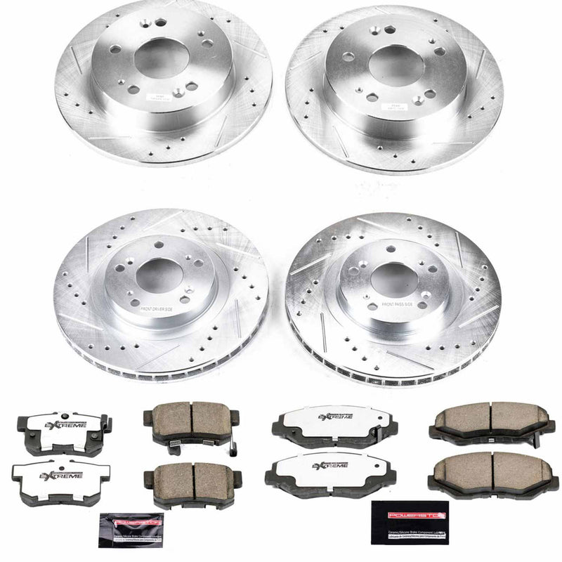 Power Stop K6327-26 Z26 Extreme Street Warrior 1-Click Brake Kit (Front And Rear) for 2012-2015 Acura Ilx product image